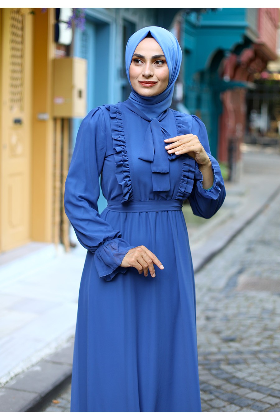 INDIGO EVENING DRESS 