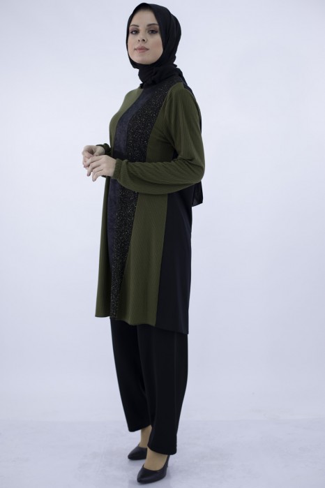 KHAKI COLOR  TUNIC AND PANT SUIT