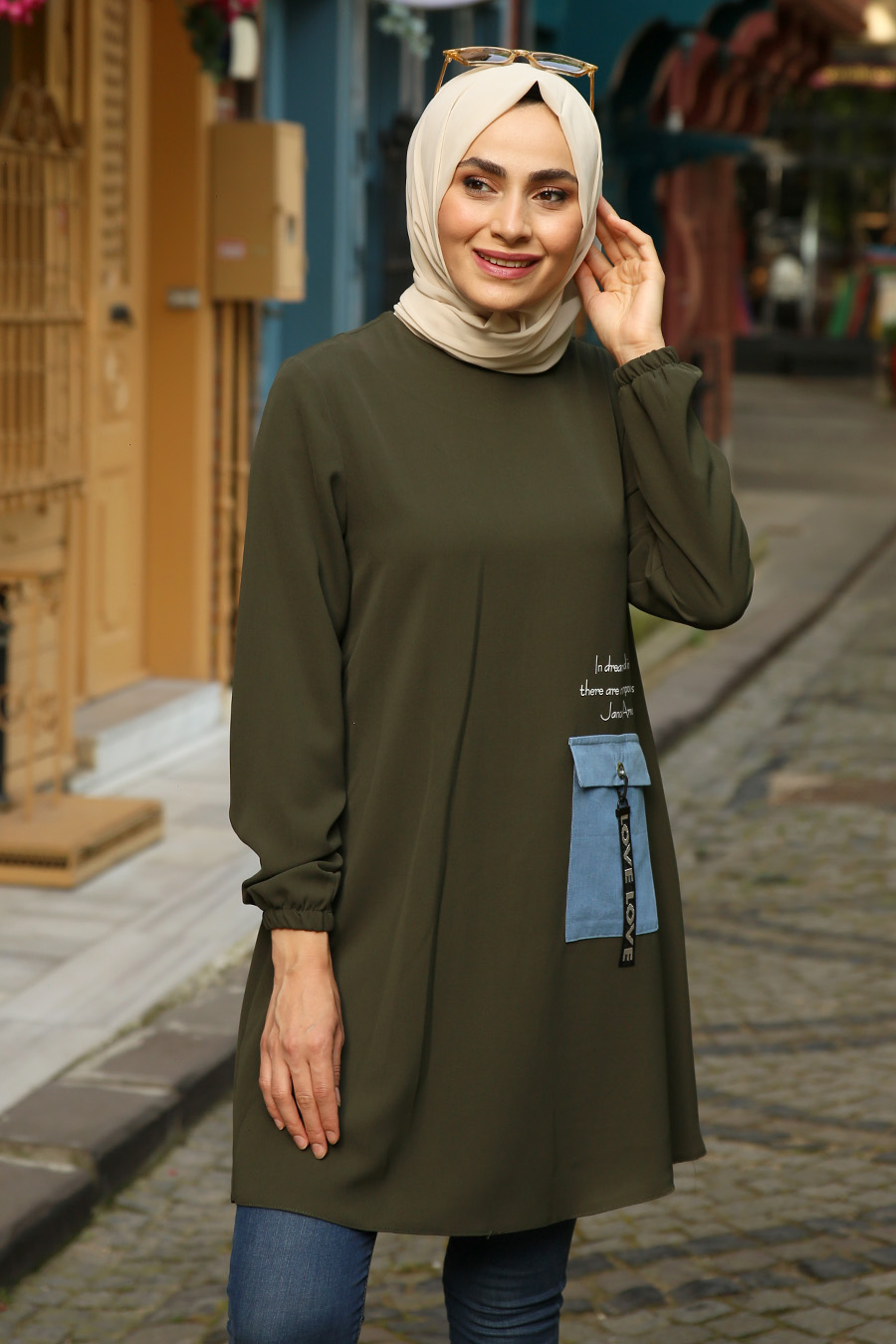 TUNIC - KHAKI COLOR  TUNIC - KHAKI COLOR