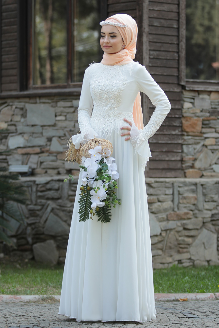 ECRU EVENING DRESS