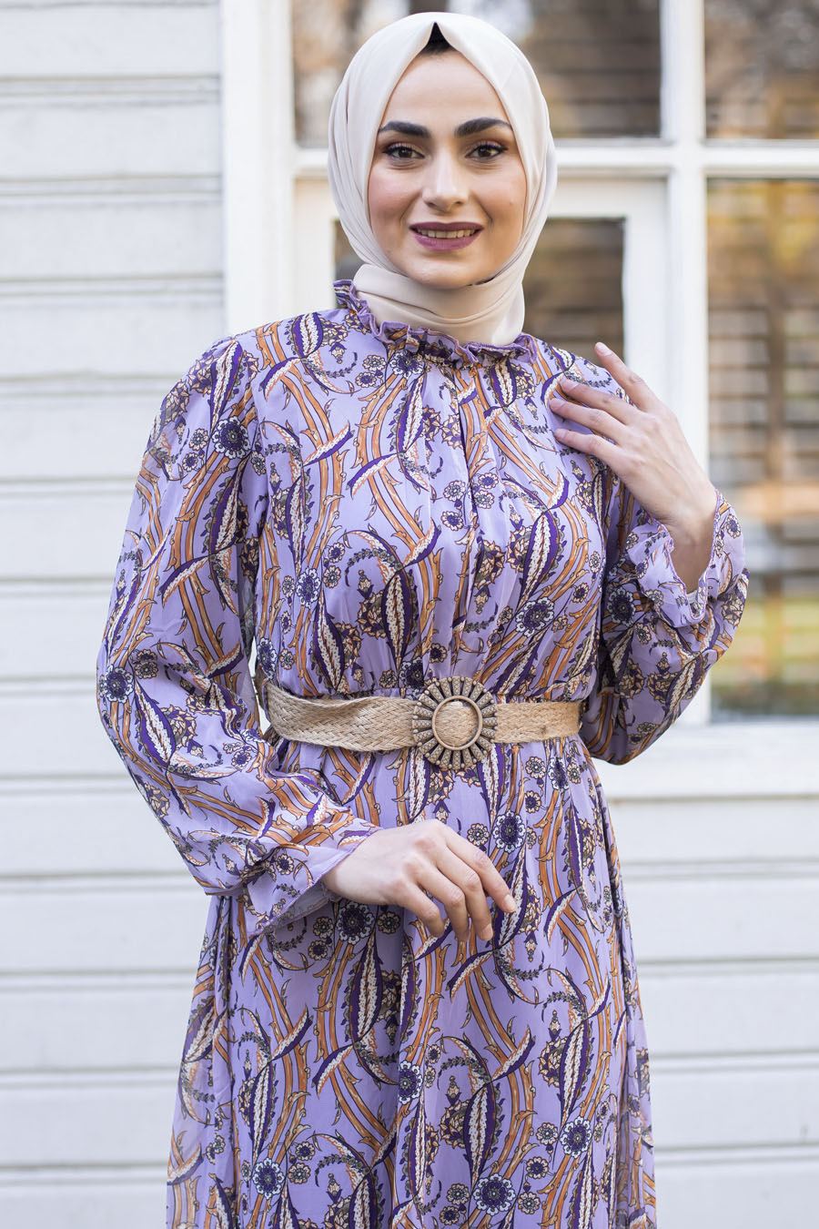PATTERNED PINK DRESS 