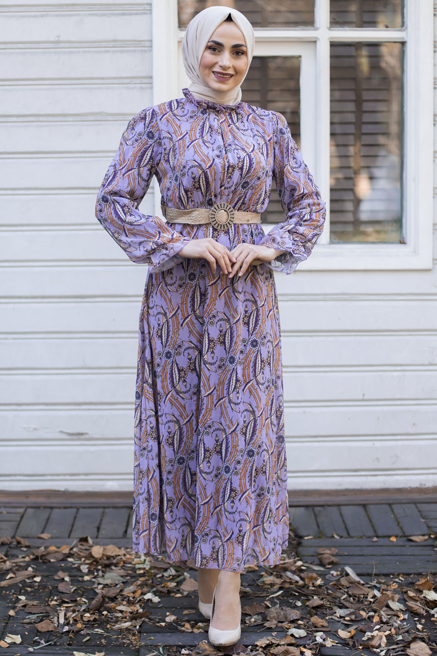 PATTERNED PINK DRESS 