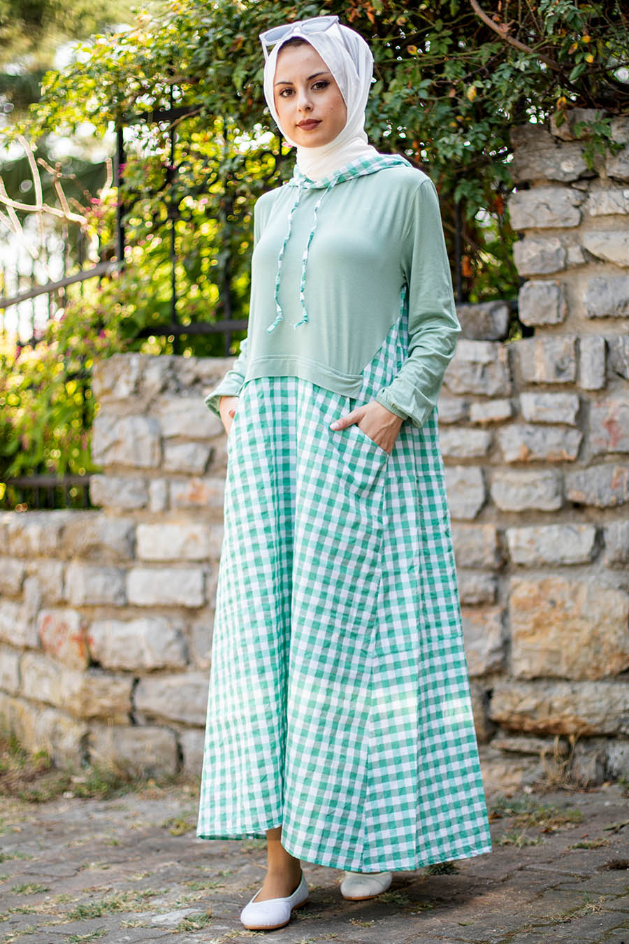 PLAID MINT DRESS 