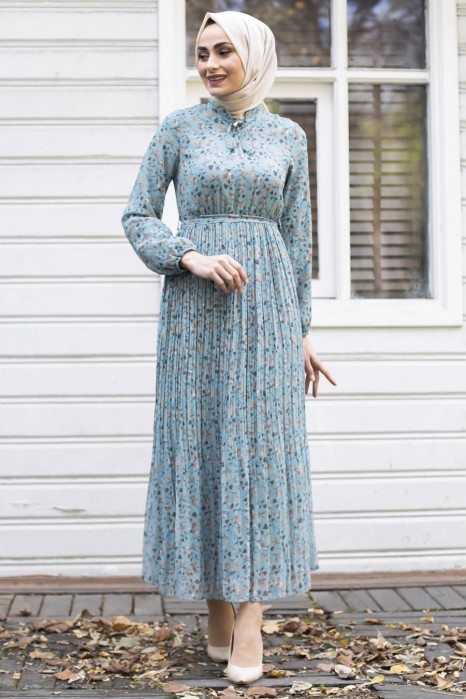 PATTERNED MINT COLOR DRESS 