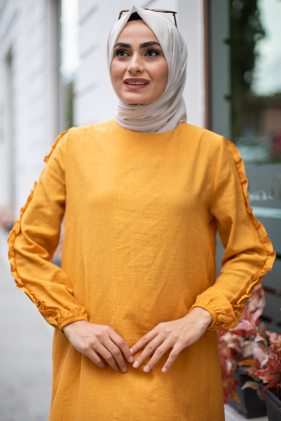 MUSTARD TUNIC AND PANT SUIT 