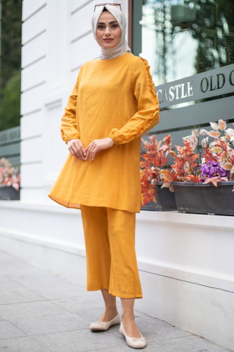 MUSTARD TUNIC AND PANT SUIT 
