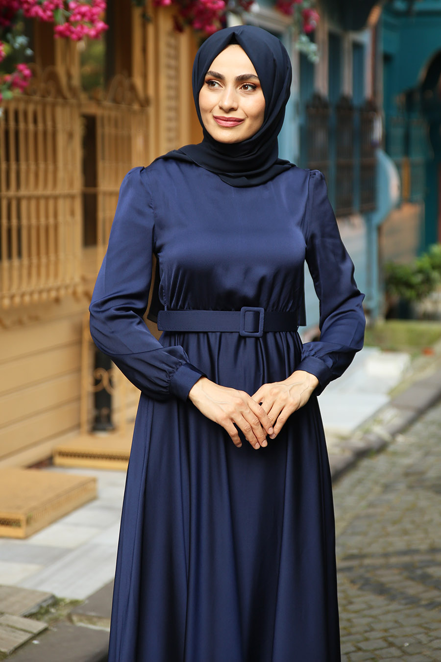 NAVY BLUE EVENING DRESS  