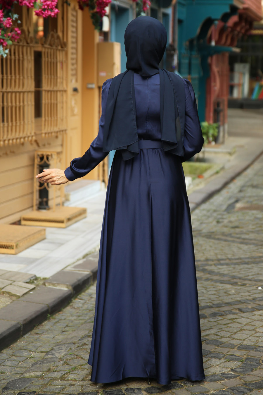 NAVY BLUE EVENING DRESS  