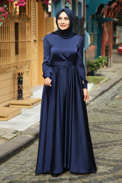 NAVY BLUE EVENING DRESS  