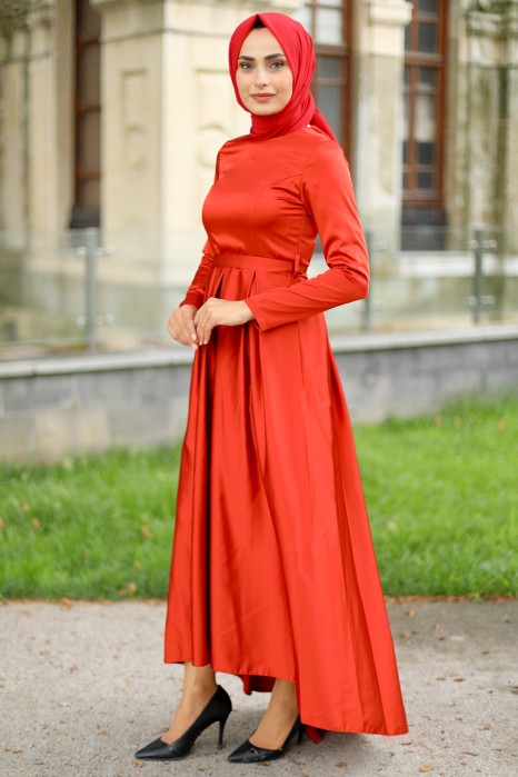 ORANGE EVENING DRESS  