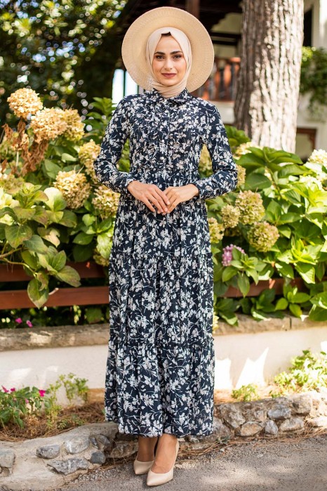 PATTERNED BLACK DRESS