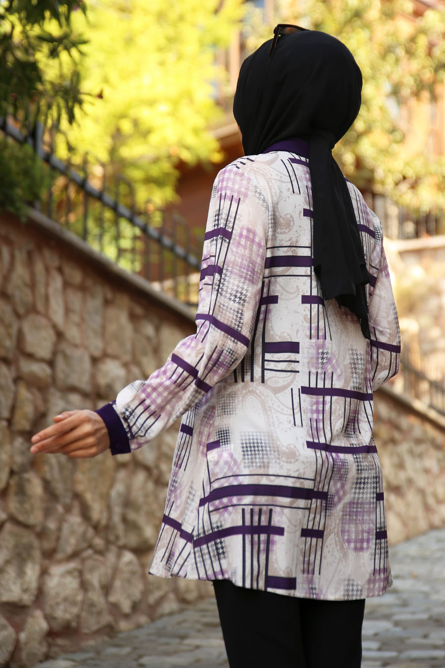 PATTERNED TUNIC - PURPLE  PATTERNED TUNIC - PURPLE