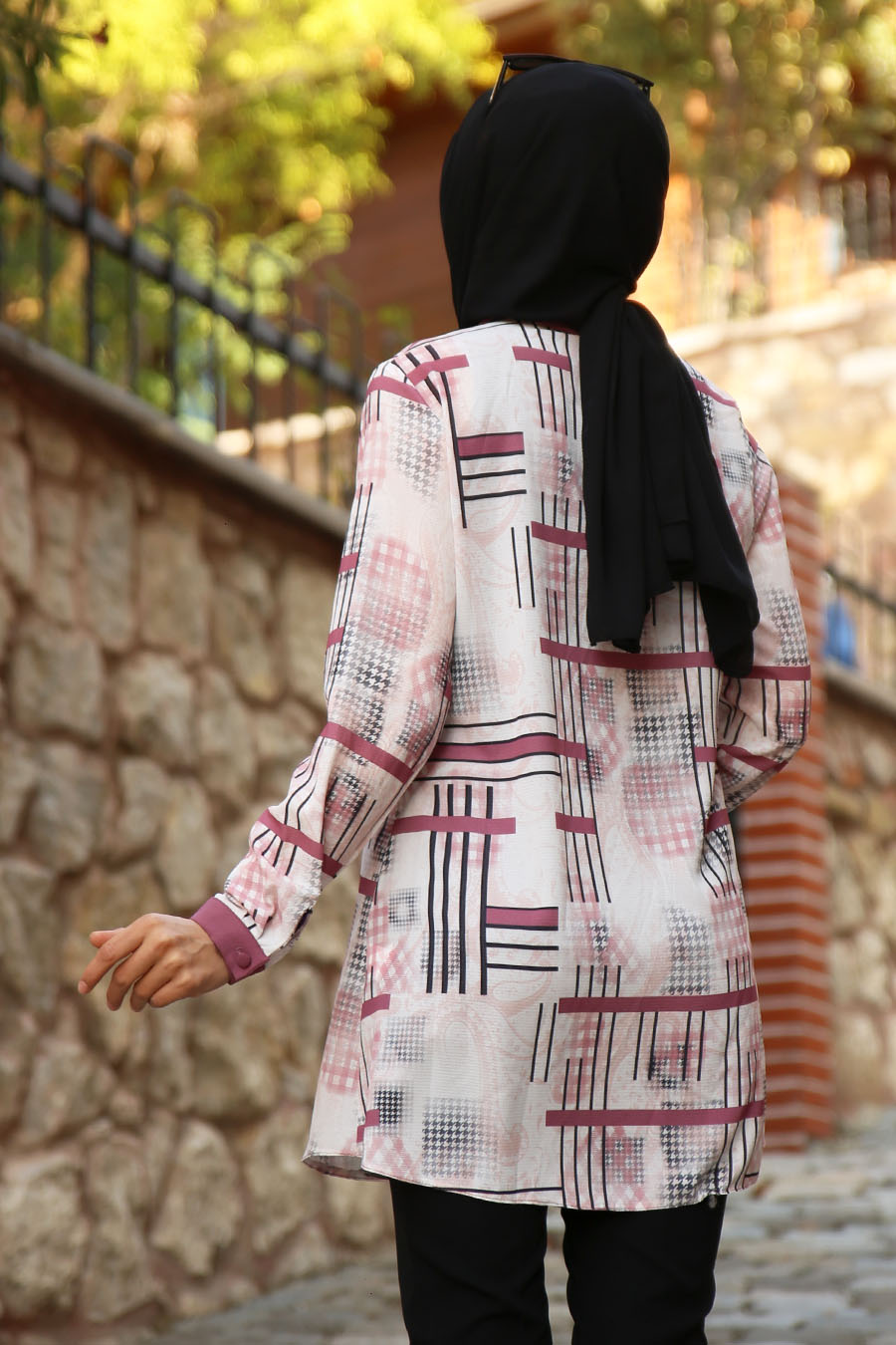 PATTERNED TUNIC - ROSE COLOR   PATTERNED TUNIC - ROSE COLOR