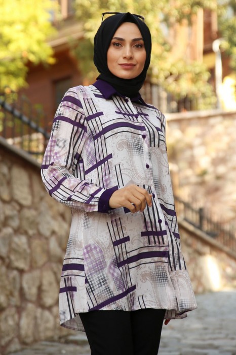 PATTERNED TUNIC - PURPLE 