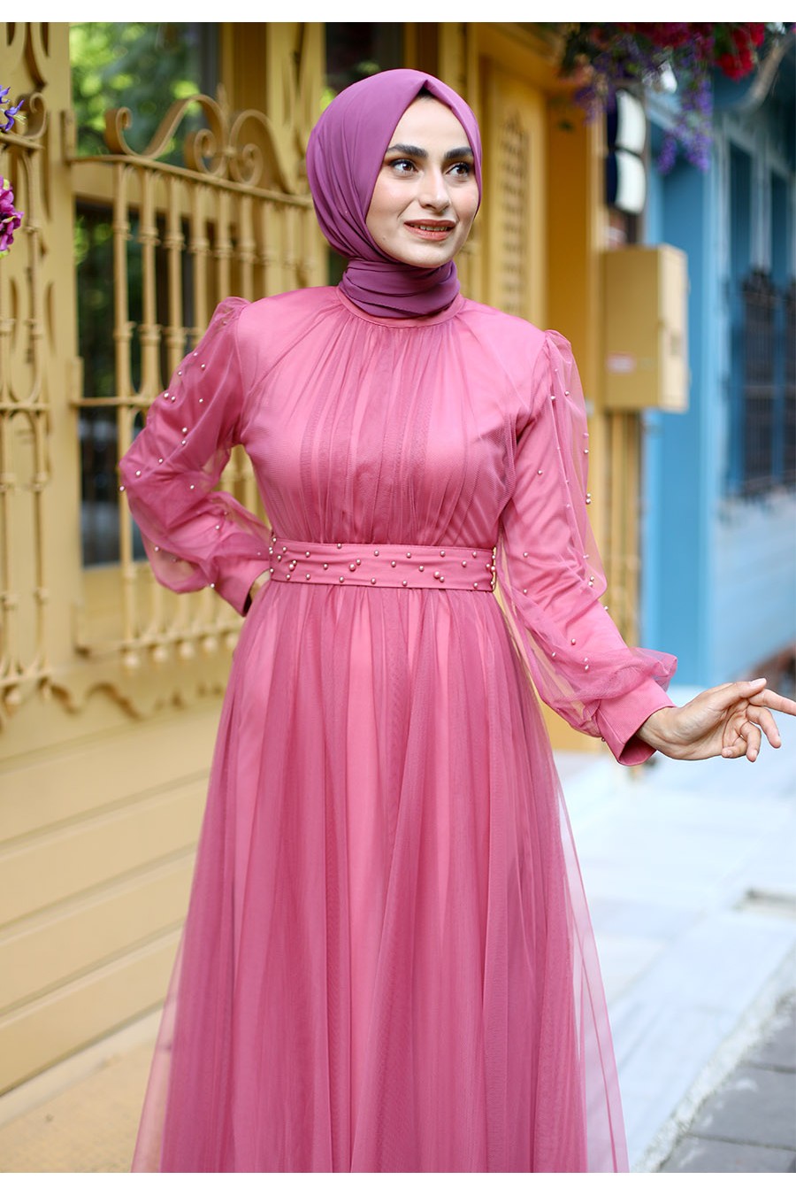 PINK EVENING DRESS  