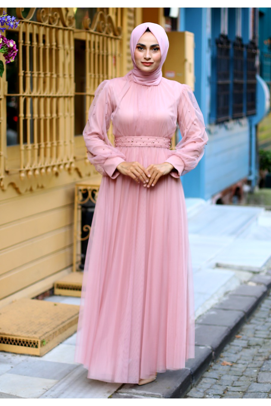 POWDER PINK EVENING DRESS  