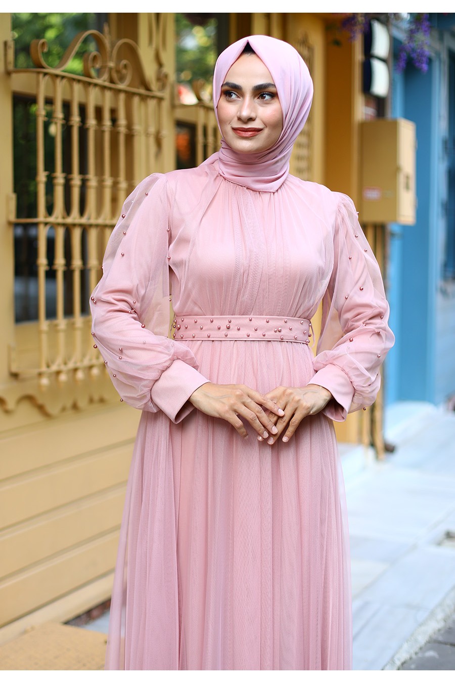 POWDER PINK EVENING DRESS  