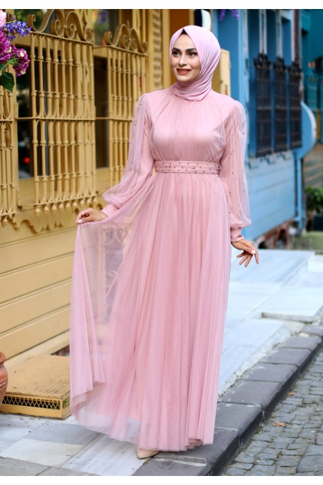 POWDER PINK EVENING DRESS  