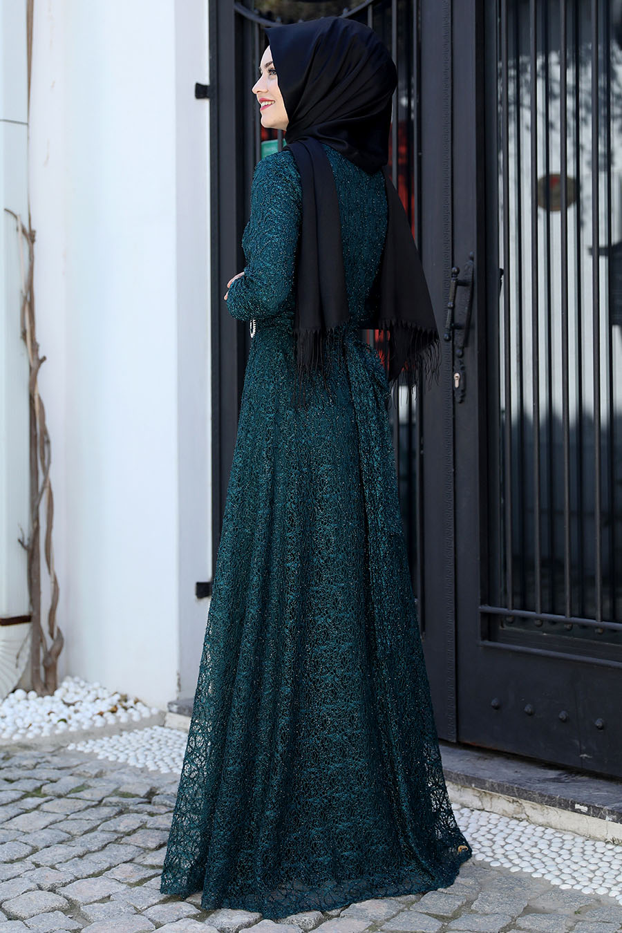 PETROLEUM BLUE EVENİNG DRESS