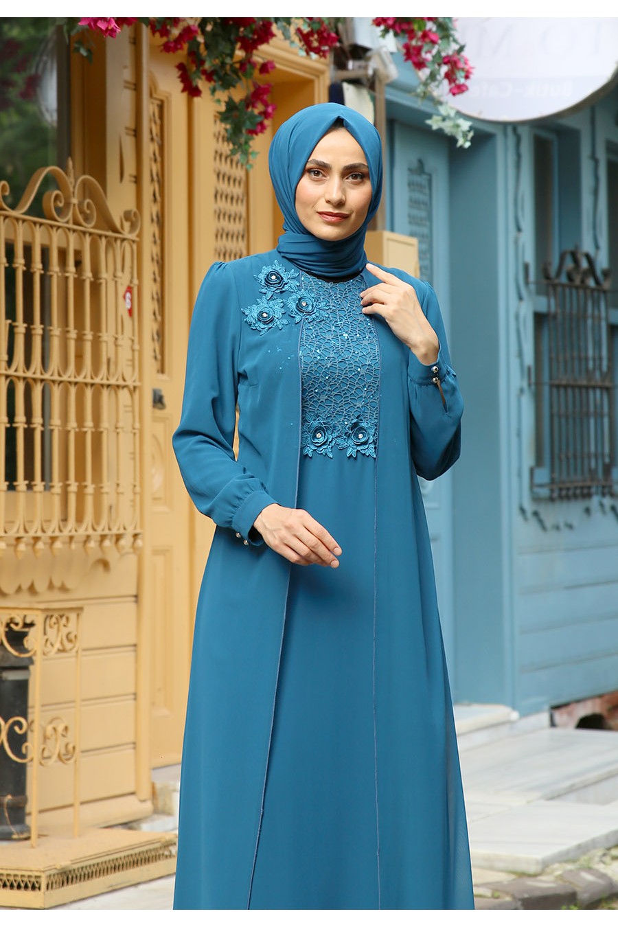 EVENING DRESS - PETROLLEUM BLUE