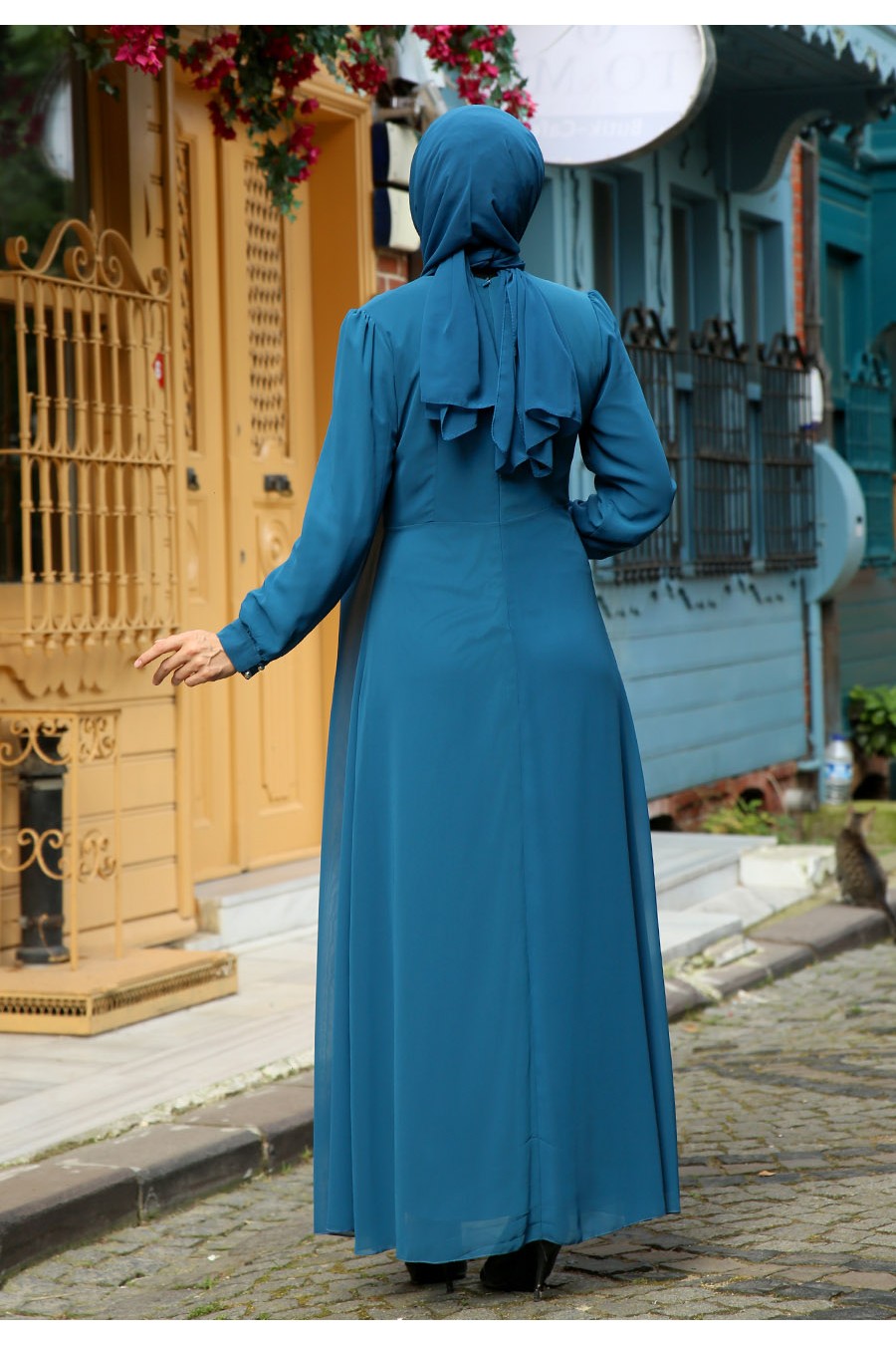 EVENING DRESS - PETROLLEUM BLUE