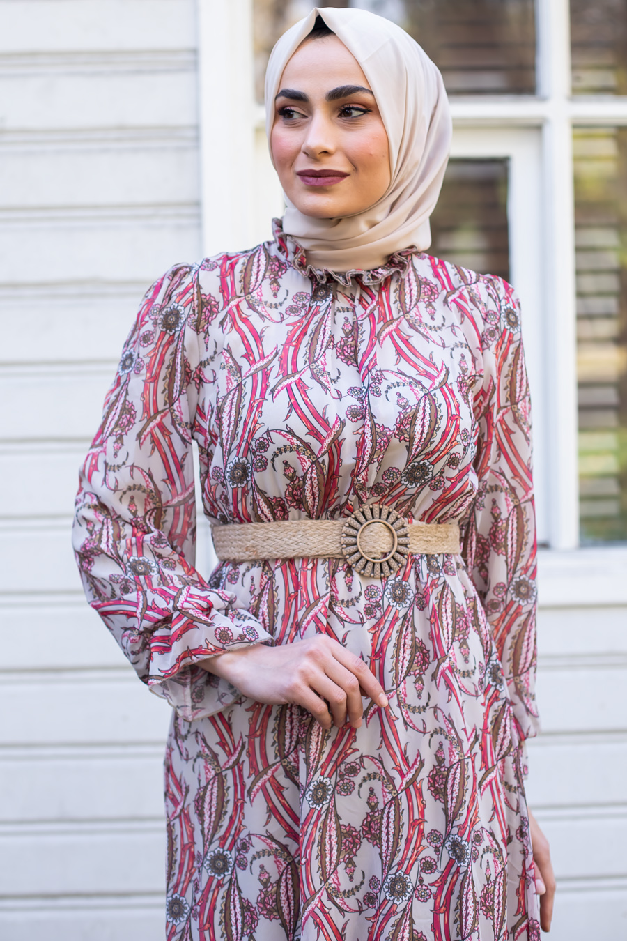 PATTERNED PINK DRESS 