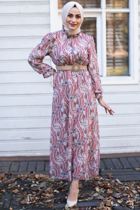 PATTERNED PINK DRESS 