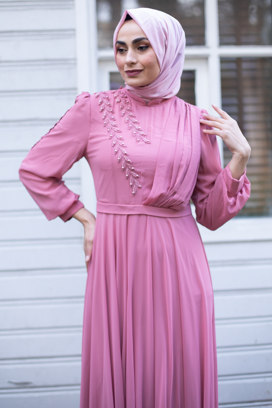 PINK EVENING DRESS 