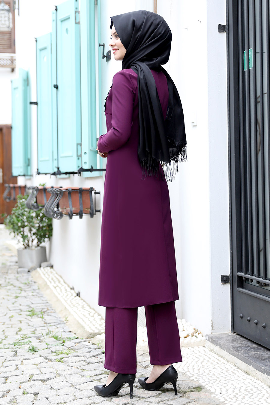 PLUM TUNIC AND PANT SUIT 