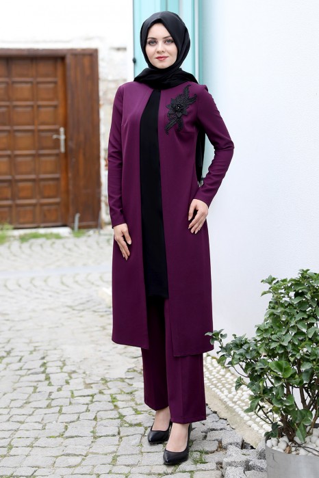 PLUM TUNIC AND PANT SUIT 
