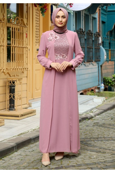 EVENING DRESS - POWDER PINK 