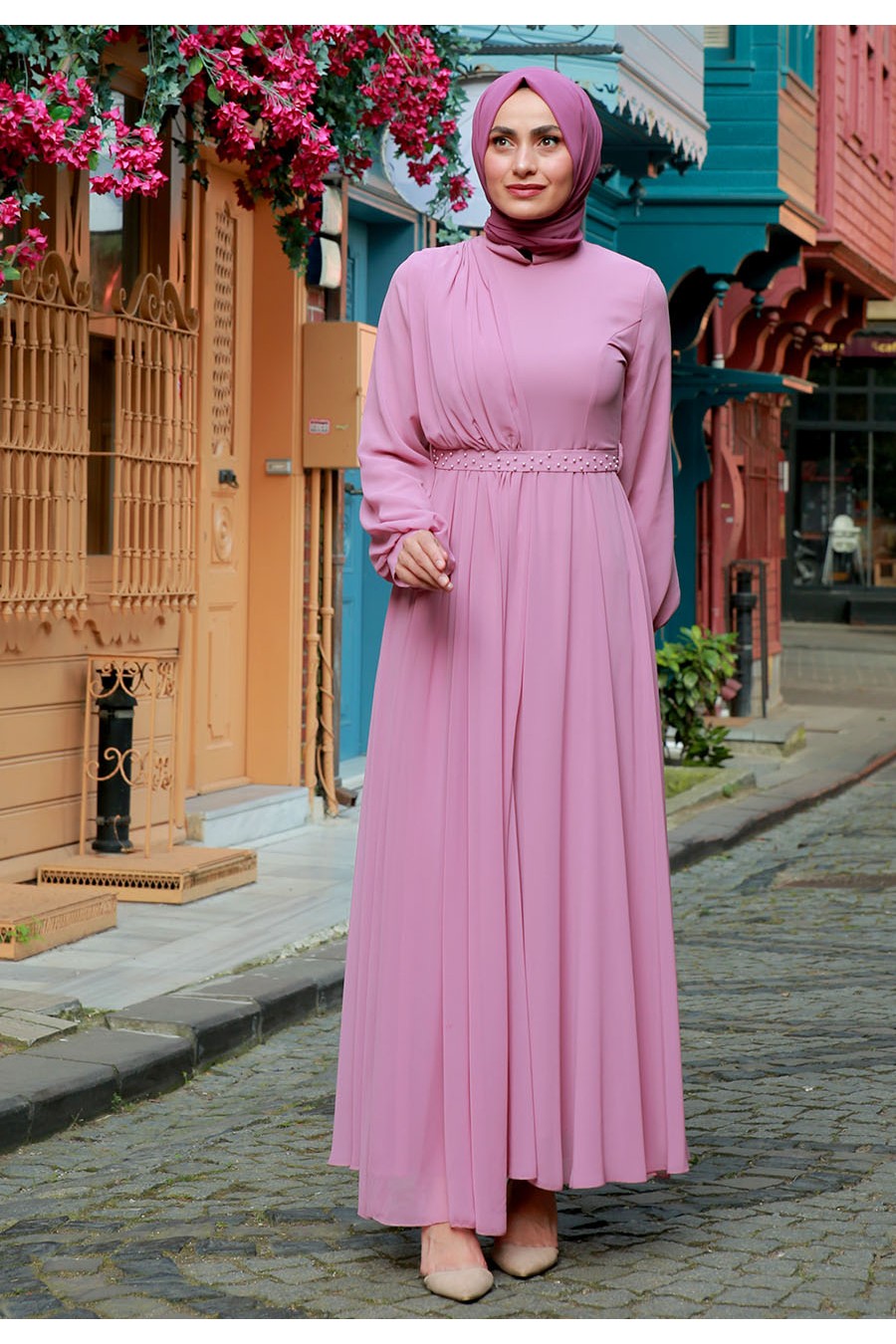 POWDER PINK EVENING DRESS  