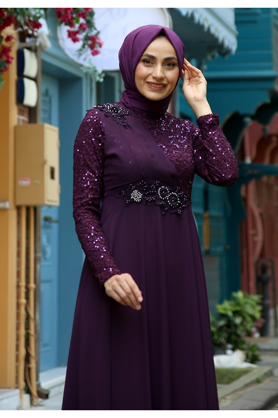 PURPLE EVENING DRESS  