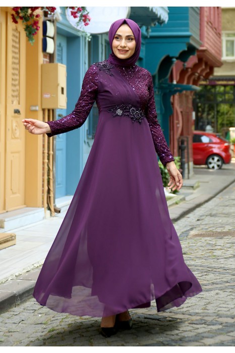 PURPLE EVENING DRESS  