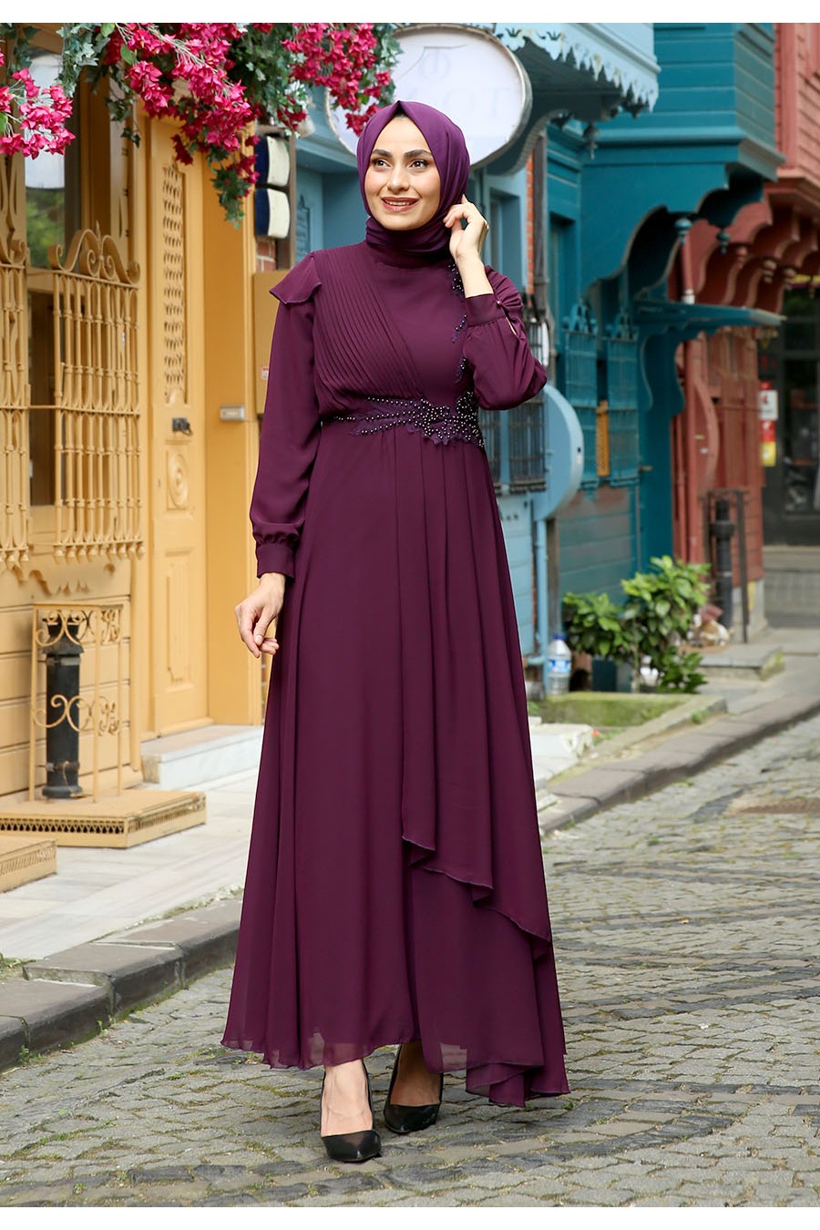 PURPLE EVENING DRESS  