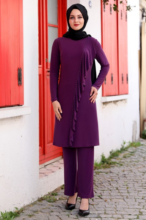 PURPLE SUIT AND PANT SUIT    