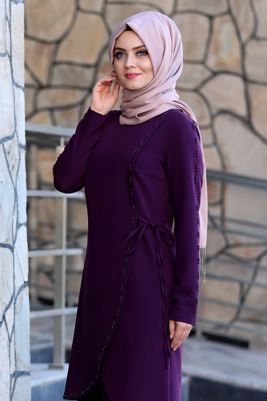 PURPLE TUNIC AND PANT SUIT  