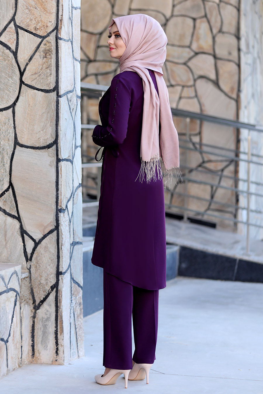 PURPLE TUNIC AND PANT SUIT  