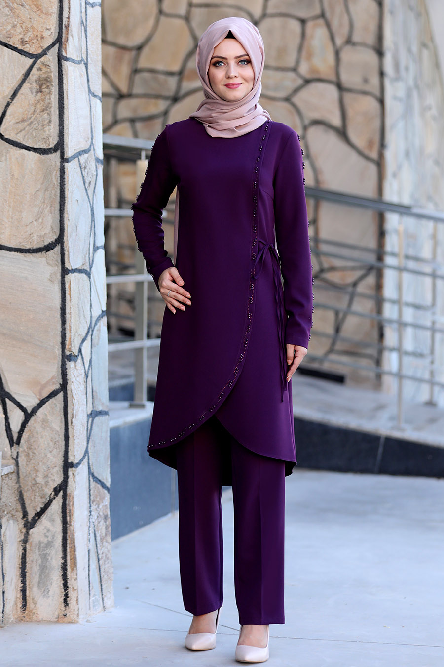 PURPLE TUNIC AND PANT SUIT  