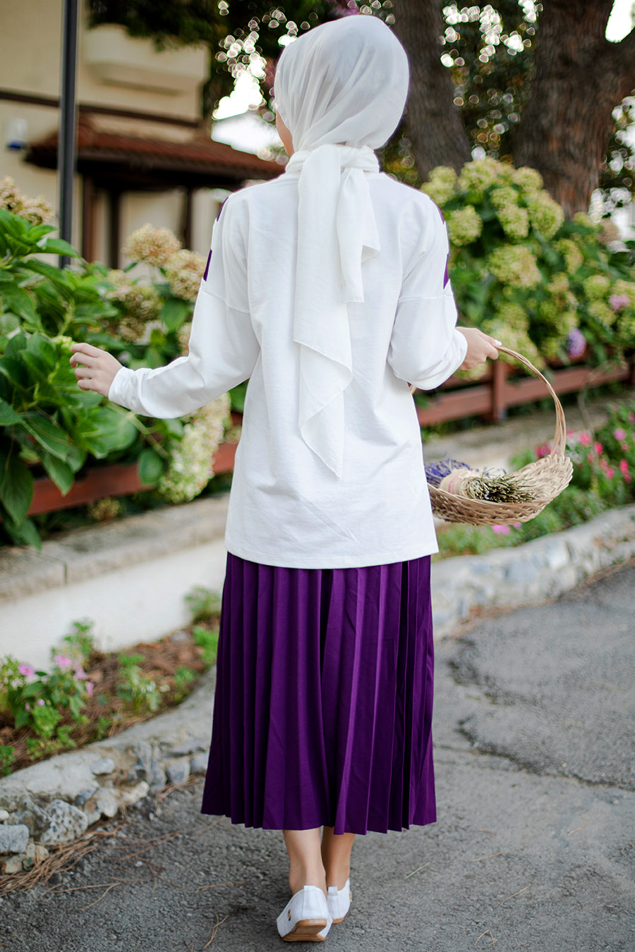 PURPLE TUNIC AND SKIRT SUIT