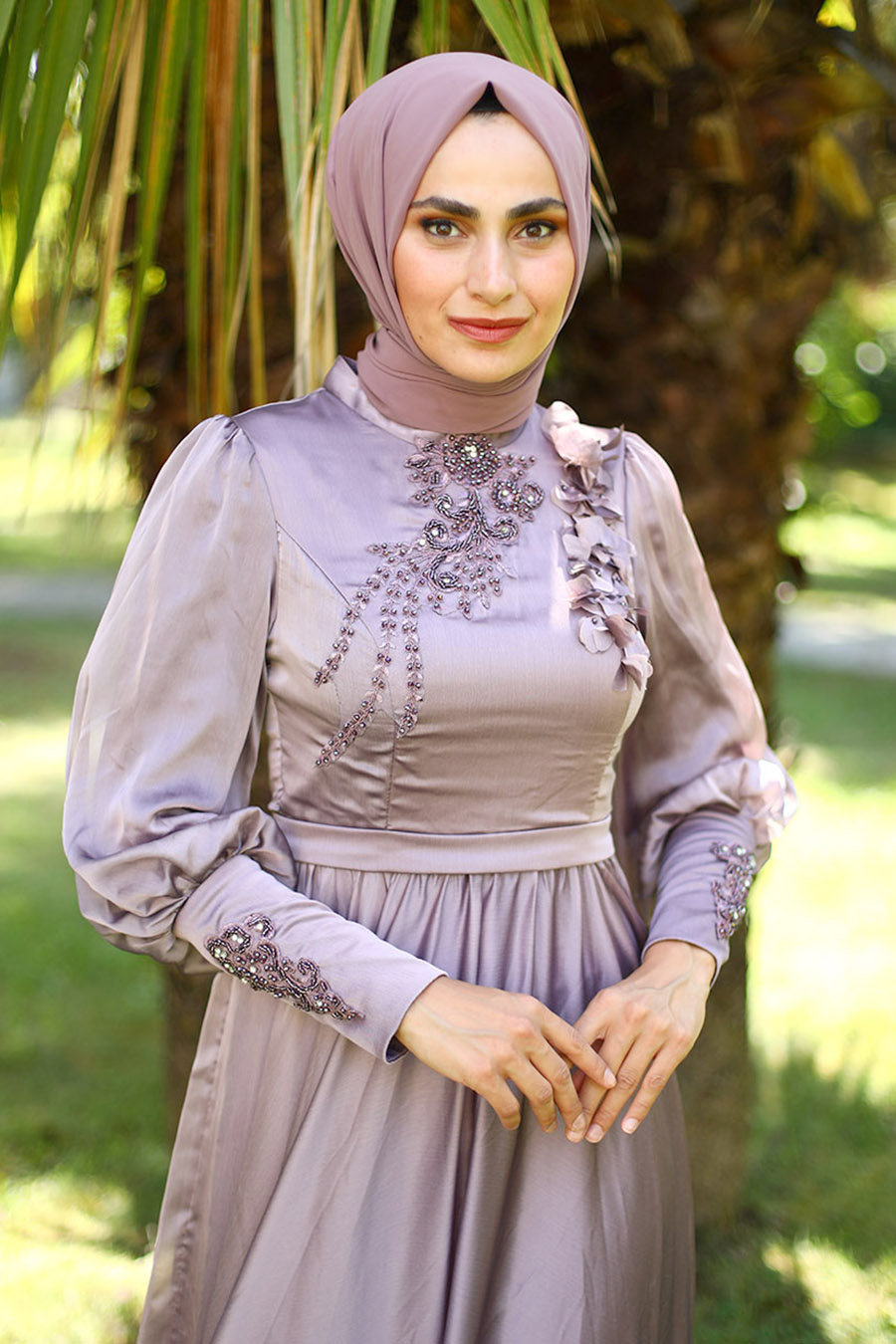 ROSE COLOR EVENING DRESS  