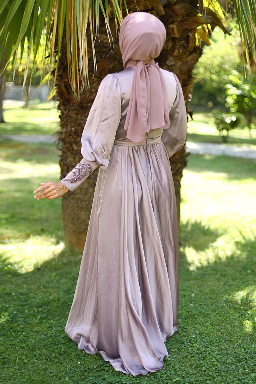 ROSE COLOR EVENING DRESS  