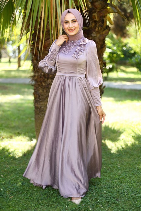 ROSE COLOR EVENING DRESS  