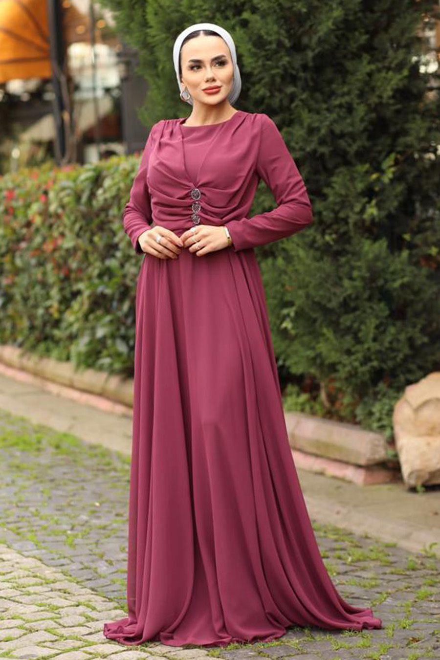 EVENING DRESS - ROSE COLOR 