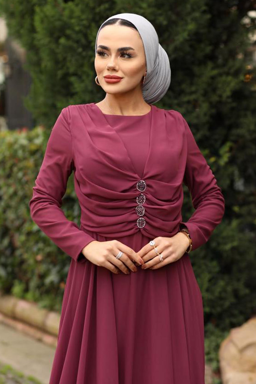 EVENING DRESS - ROSE COLOR 