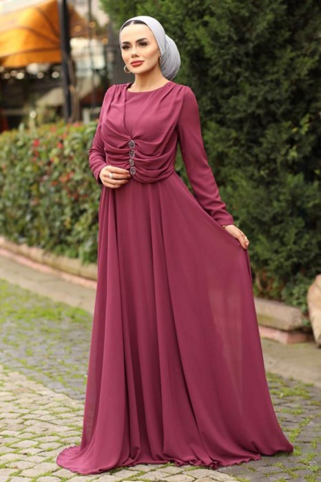 EVENING DRESS - ROSE COLOR 