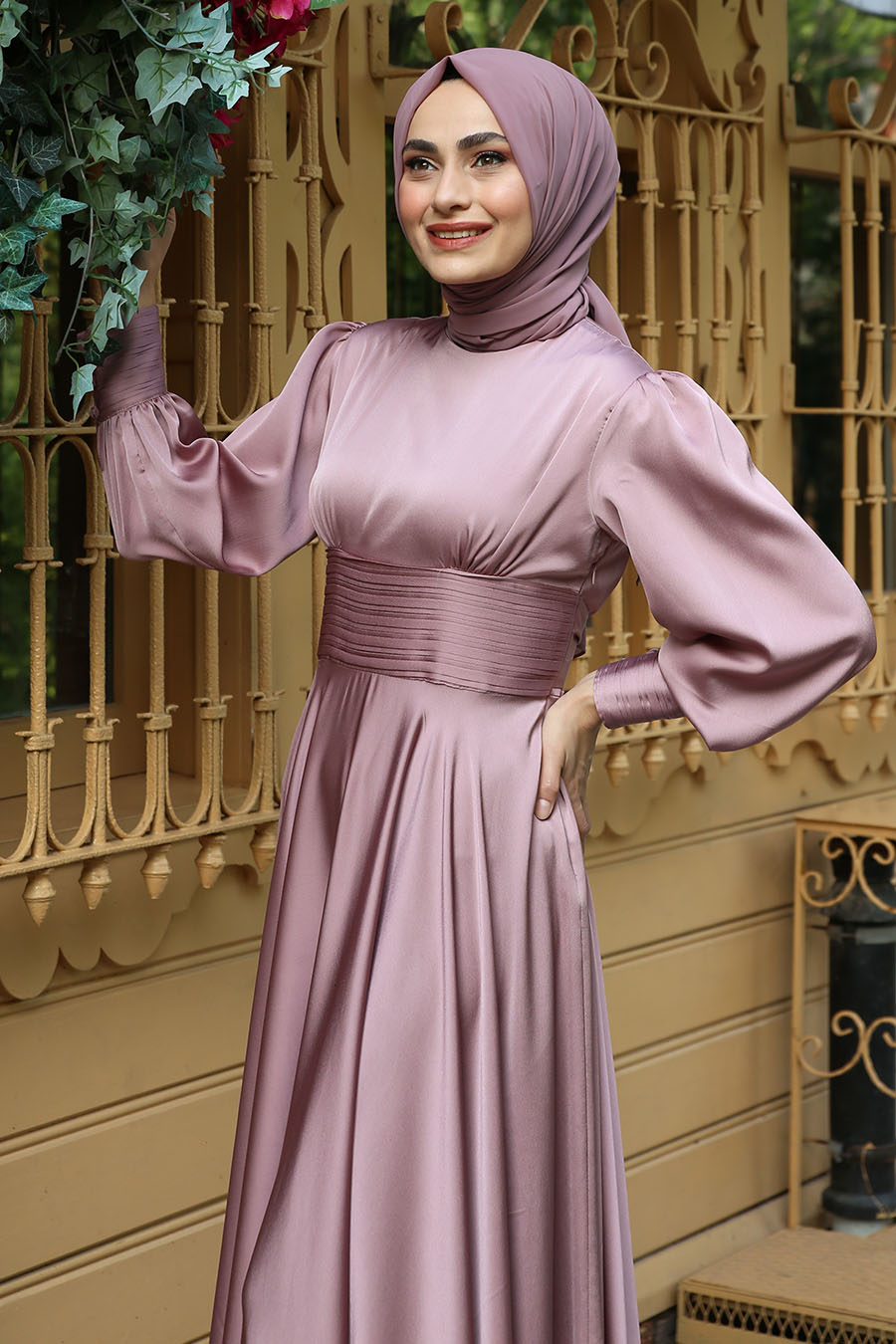 ROSE COLOR EVENING DRESS  