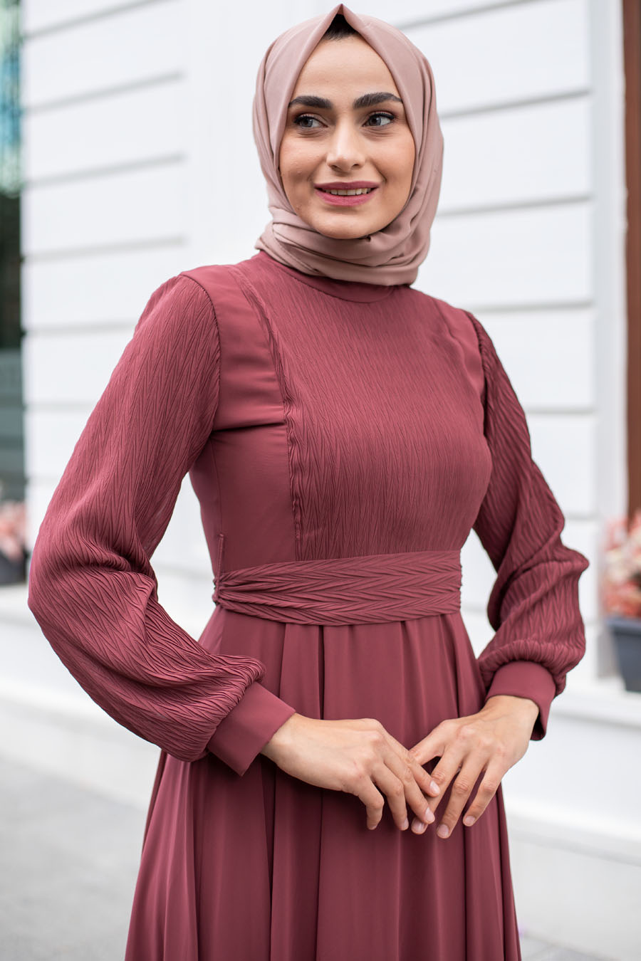 ROSE COLOR EVENİNG DRESS 