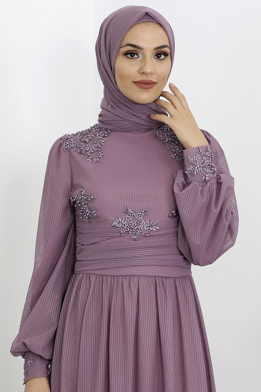 ROSE COLOR EVENING DRESS  