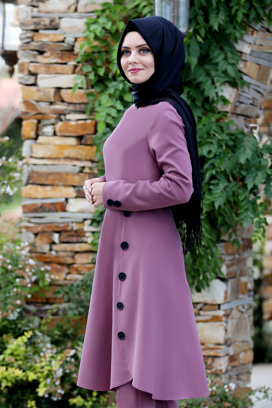 ROSE COLOR TUNIC AND PANT SUIT  